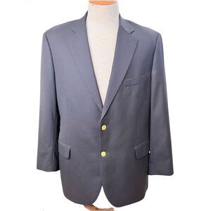Brooks Brothers Sz. 42R Navy Blue Single Breasted Gold Buttons Classic Blazer
